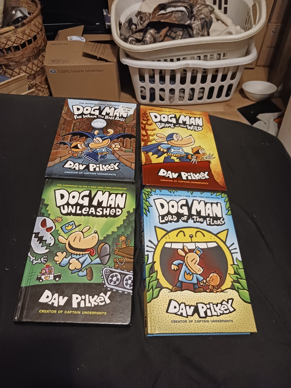 Dog Man Hardcover Book Set - Green, Yellow, Blue, Orange Covers